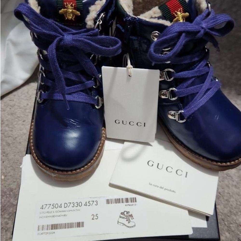 Gucci snow boots for kids in blue